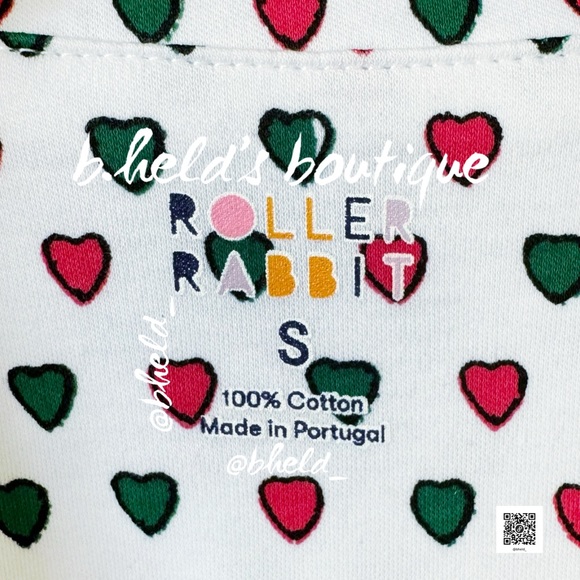 Roller Rabbit Holiday Hearts Polo Pajamas Red/Green Small Dreamland Day 12 NWT - Picture 8 of 13